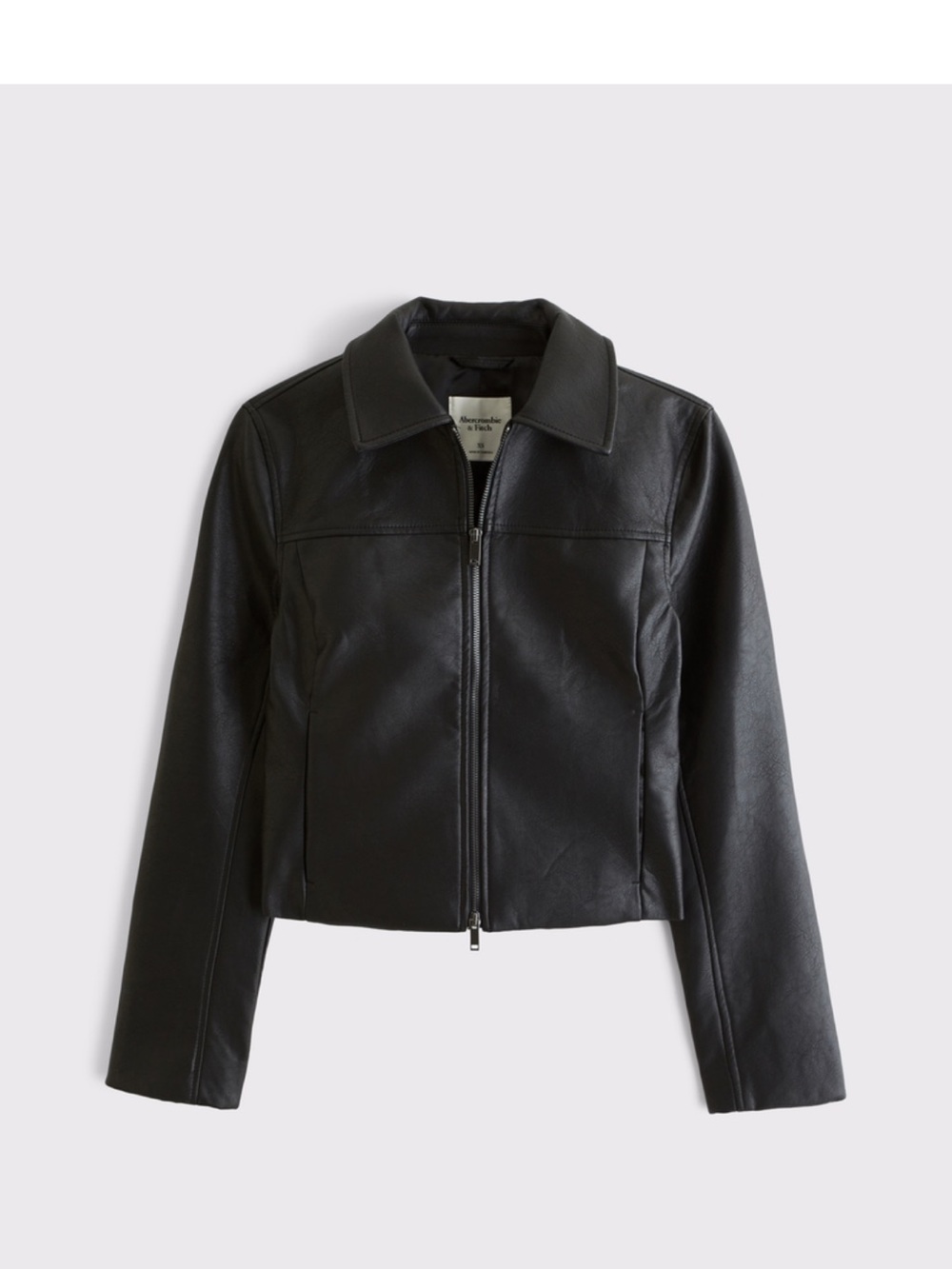 Abercrombie & Fitch Black Faux Leather Zip Jacket